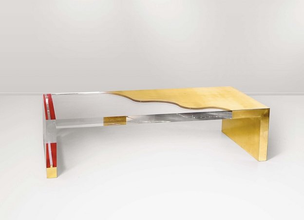 Studio Superego, Coffee table: Studio Superego. Variabile. Coffee table. Brass, plexiglas. 2015.