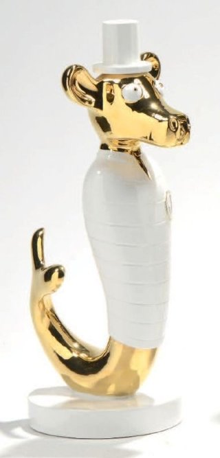 M. Cibic, Marino, Enamelled pottery, Superego Ed.: Matteo Cibic, Superego Editions, pottery Marino. Numbered and signed PA (artist proof).SCULTURA in porcellana bianca e oro. Firmatae segnata PA ( prova d'artista ) , da un'edizione di 49copie .H. : 71