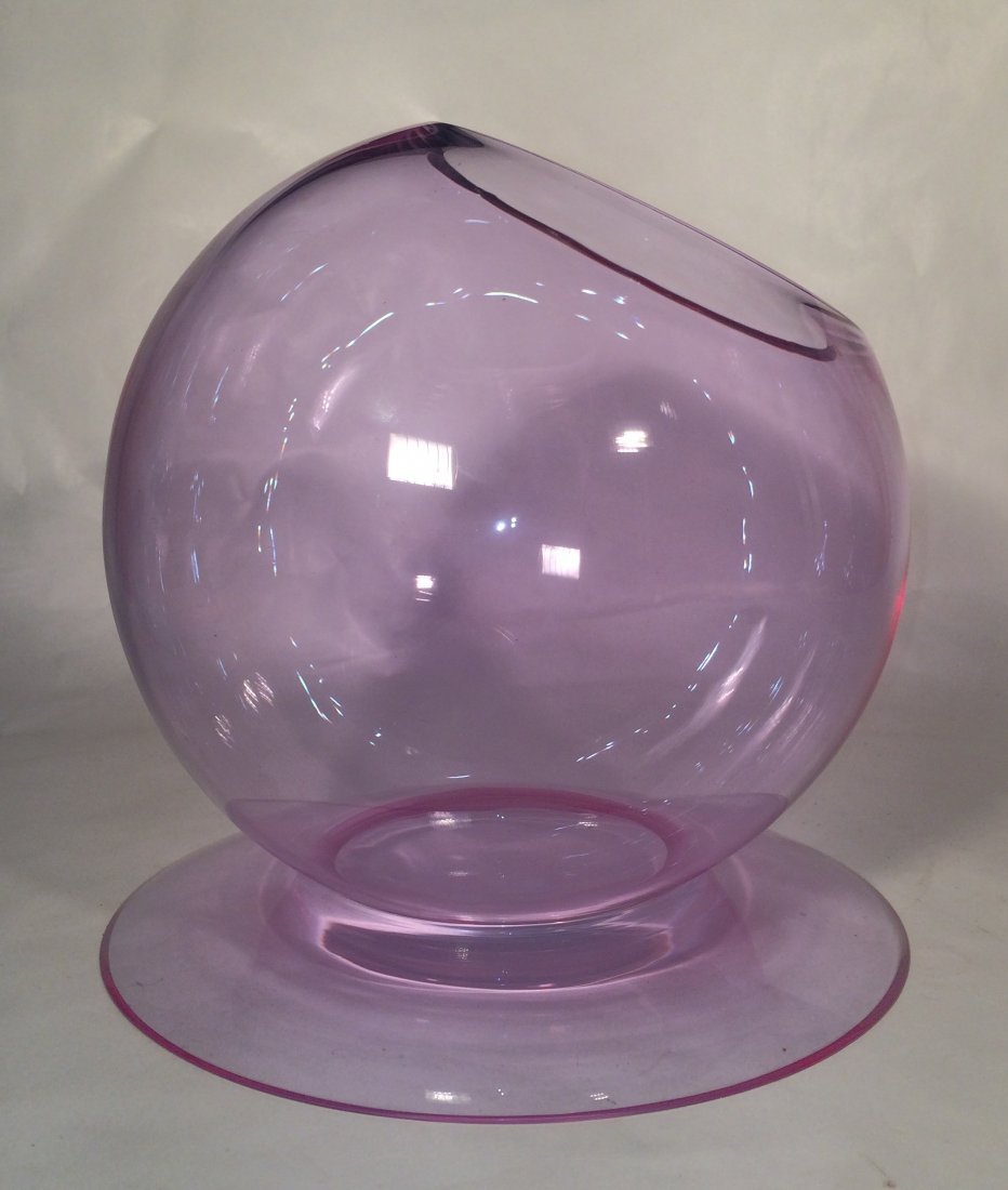 A. Mangiarotti, Bowl, Blown glass, Cappellini: Blown glass blow. Two pieces, blown glass. Base diameter 24 cm, total h 21,5 cm. Prod. Cappellini. Biblio: Cappellini catalogue.