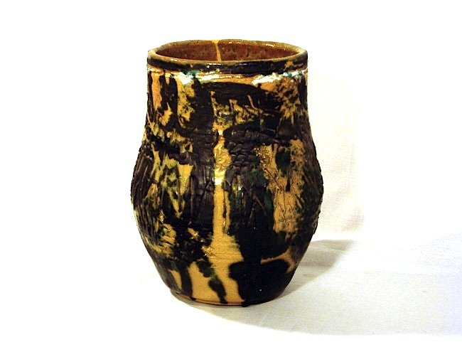 M. Fantoni, polychrome vase, pottery, 1968 (1 of 5)