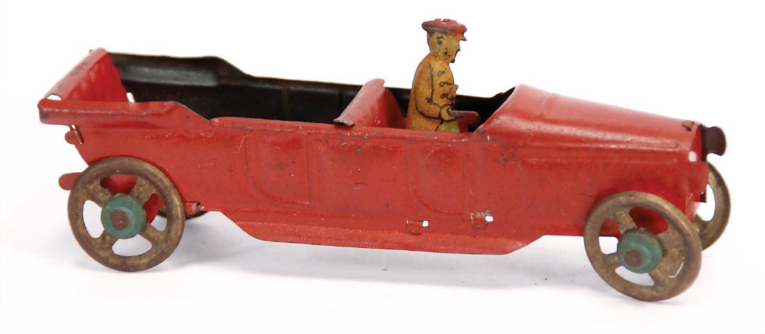 PENNY TOY Johann Distler, Kienberger & Co.,: PENNY TOY Johann Distler, Kienberger &amp; Co., opened touring cars with driver figure, France, sheet metal, 12 cm, used German Description PENNY TOY Johann Distler, Kienberger & Co., off. Tou