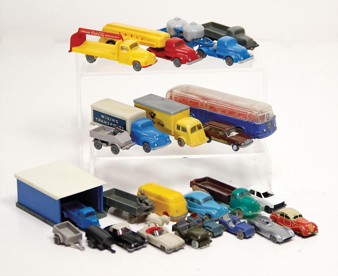 Wiking, 2 passenger cars, early glazed models, 190 SL, (1 of 1)