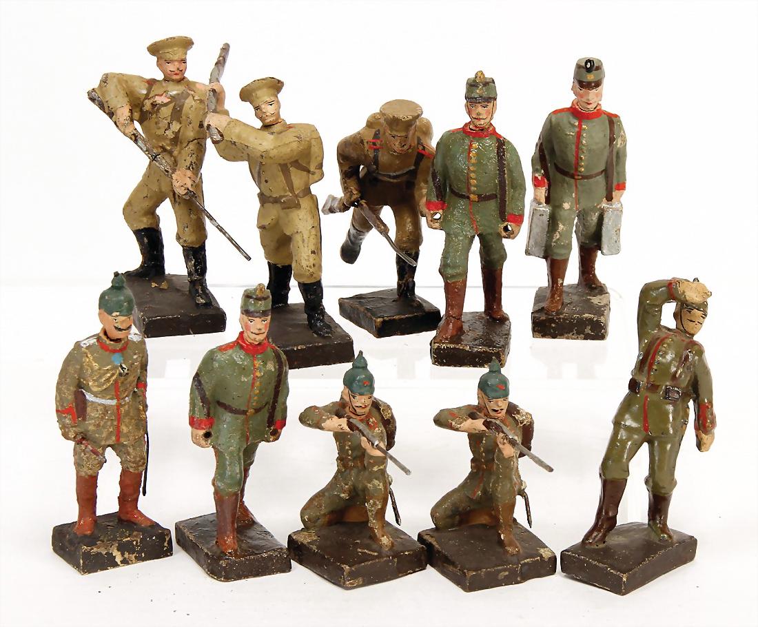 LINEOL 9 cm, First World War, 9 pieces, Germans and (1 of 1)