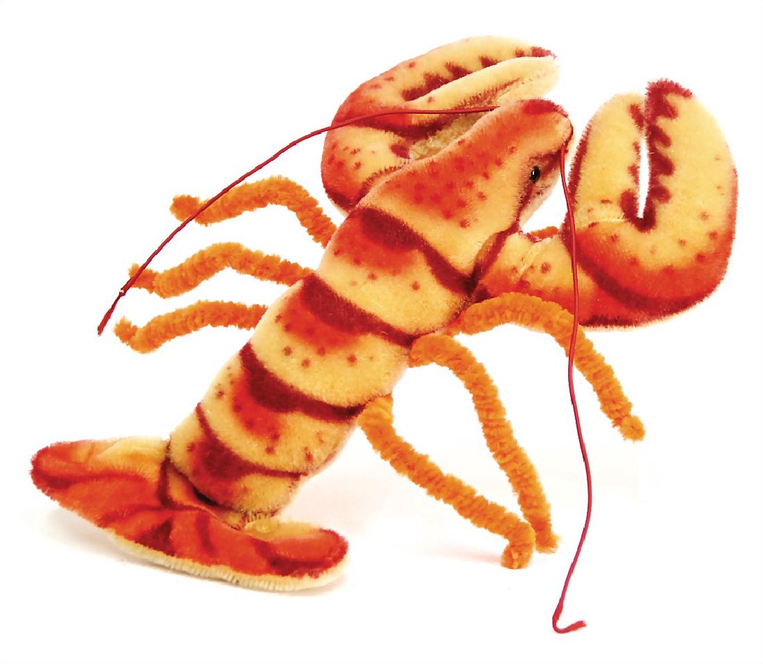 STEIFF Crabby, with head and yellow cloth tag label,: STEIFF Crabby, with head and yellow cloth tag label, No. 2328,00, wire feet were supplemented, 27 cm, strong color German Description STEIFF Crabby, mit Kopf u. gelber Fahne, Nr. 2328,00, Draht-Fü