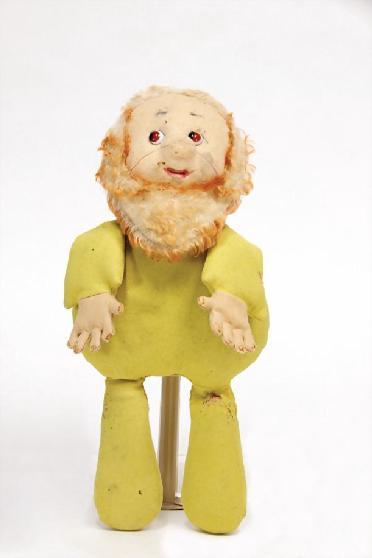 STEIFF sulfur manikin, 36 cm, without hat, without: STEIFF sulfur manikin, 36 cm, without hat, without clothes, felt on the legs is tore out, used, without button, rare German Description STEIFF Schwefelmännchen, 36 cm, ohne Hut, ohne Kleidung, Fi