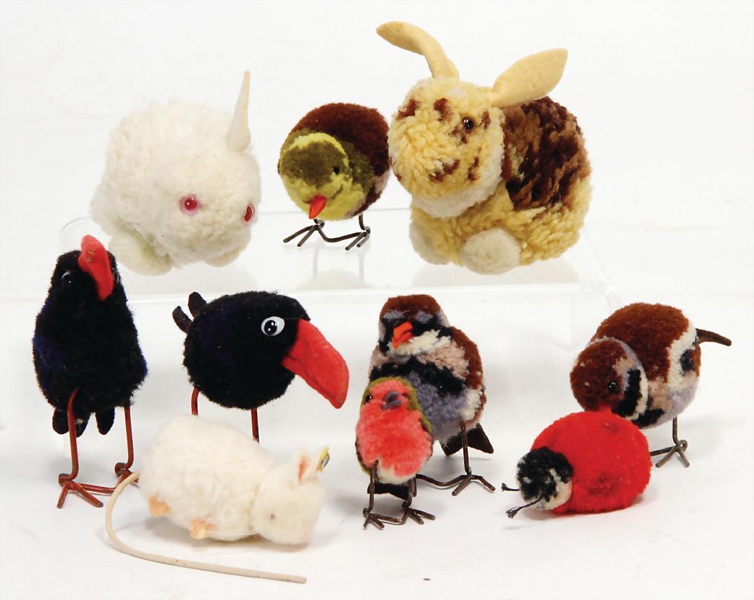 10 pieces wool miniatures, mostly pre-war era, mouse, (1 of 1)