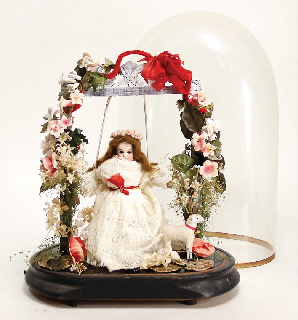 Porzellankopf-Puppe, Vollkopf, gem. 3, braune fest (1 of 1)