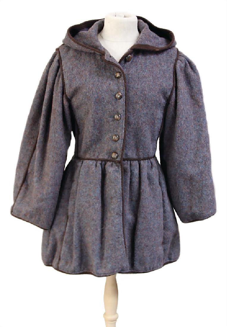 SAINT LAURENT ladies' overcoat, blue/brown, size 40, (1 of 1)