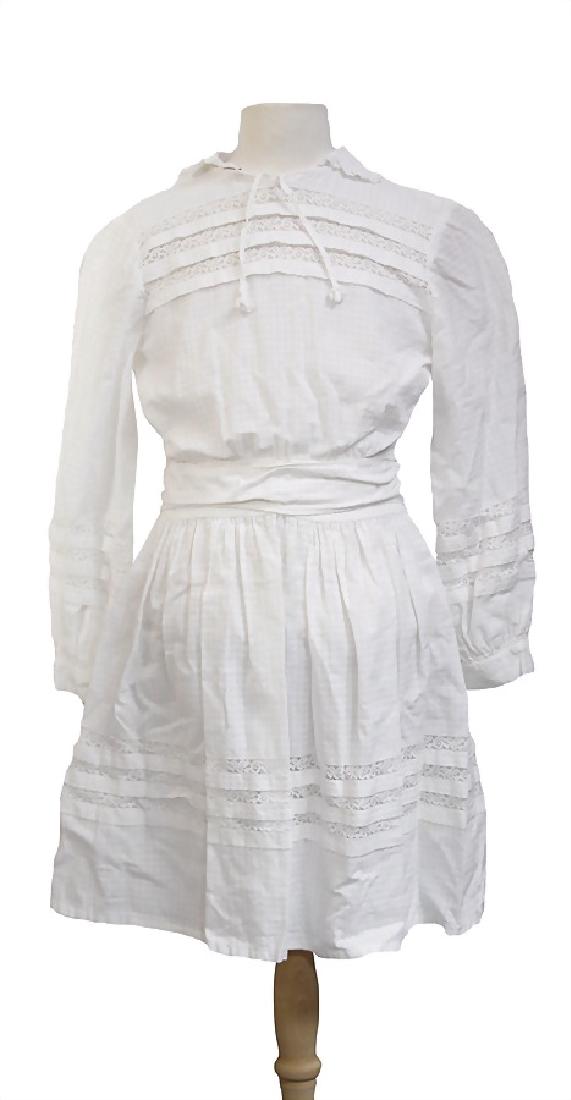 child dress, white, c. size 158, Peter Pan collar and (1 of 1)
