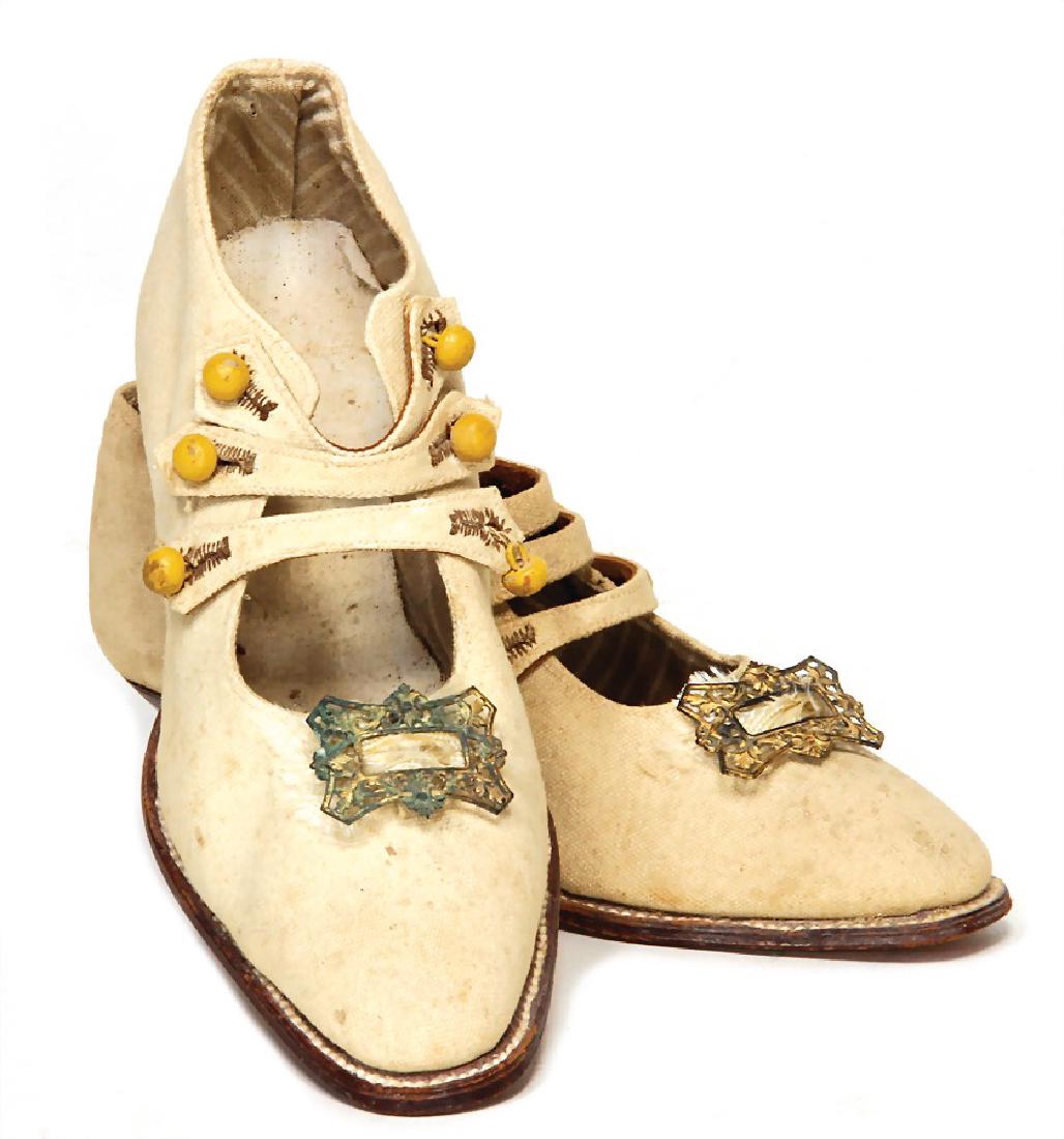 children's shoes, c. 1900, linen, nailed sole   German (1 of 1)