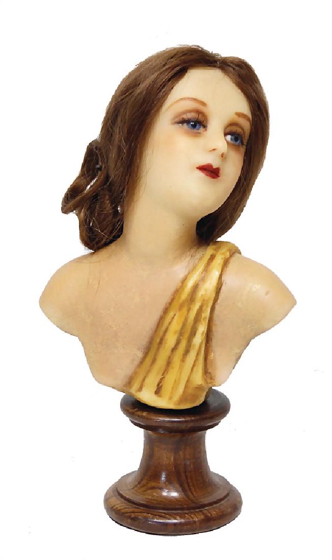 wax bust, lifelike, '20s, with inset lashes and glass (1 of 1)