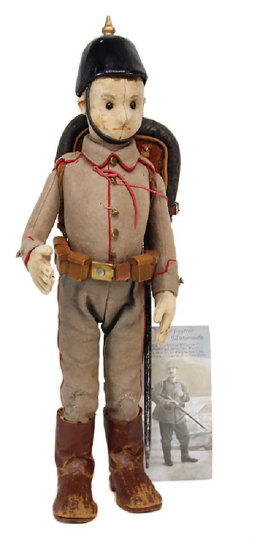 STEIFF felt soldier, with shoe button eyes, with (1 of 3)
