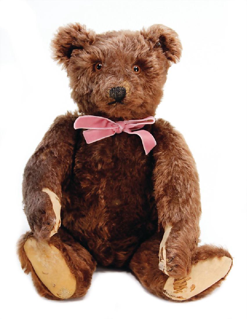 STEIFF bear, '30s, dark-brown, with button, 41 cm, long (1 of 3)