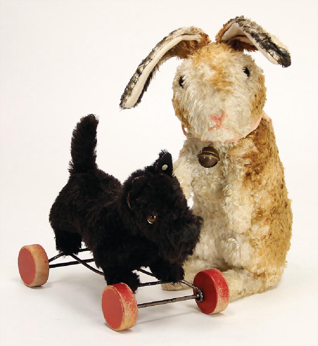 STEIFF 2 pieces, 1x hare, syntetic silk plush, 35 cm (1 of 1)