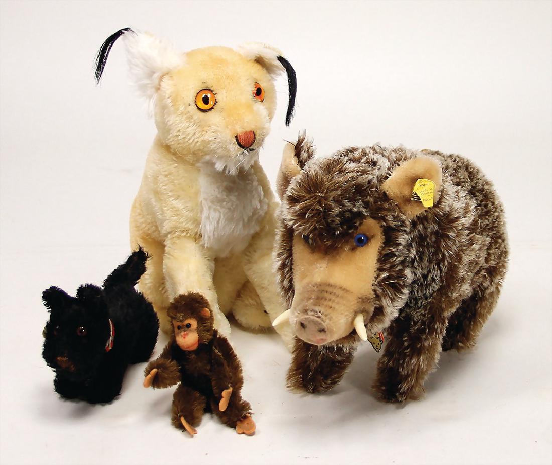 STEIFF 4-tlg., 1x Scotty, mit Knopf und Schild, 10 cm, (1 of 1)