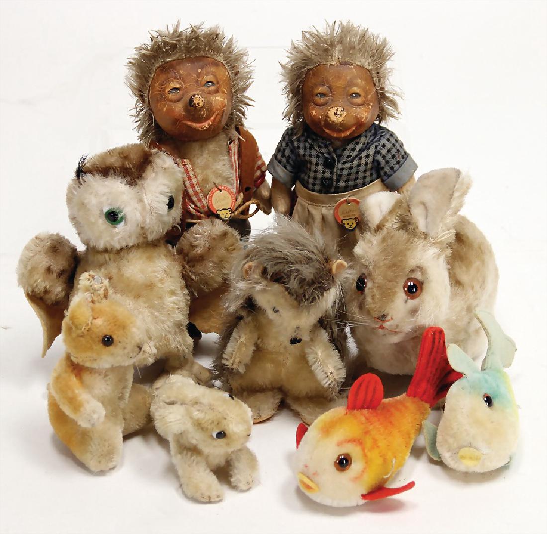 STEIFF Micki u. Mecki, mit Schild, Rissbildung im (1 of 1)