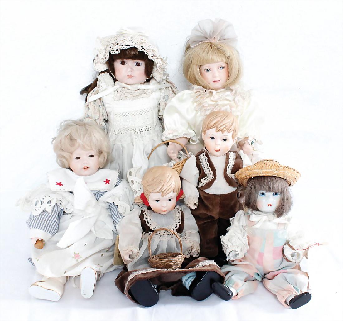 6 Porzellan Künstler-Puppen, 3x Ganzbiskuit, (1 of 1)