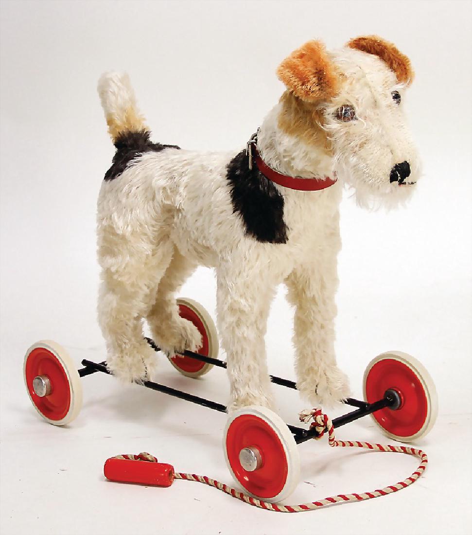 STEIFF Foxy auf Rädern, mit Knopf und Fahne Nr. (1 of 1)