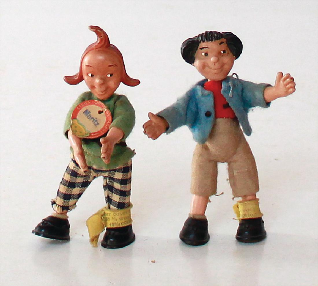 STEIFF Konv. Max und Moritz-Figuren, Stoff, mit Knopf (1 of 1)