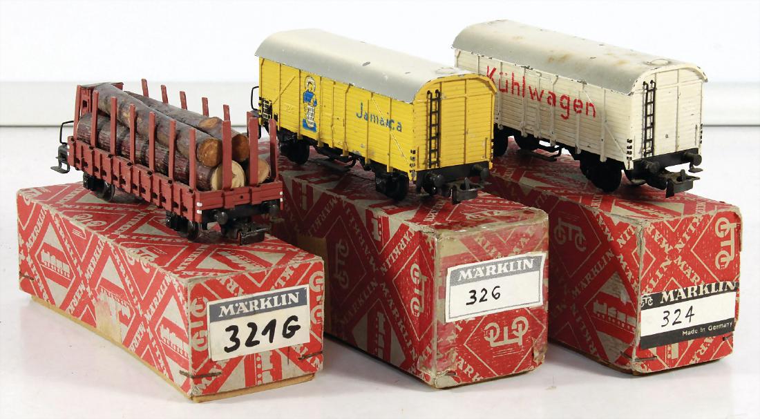 MÄRKLIN 3-tlg., H0, 2-achsige Güterwagen, (1 of 1)