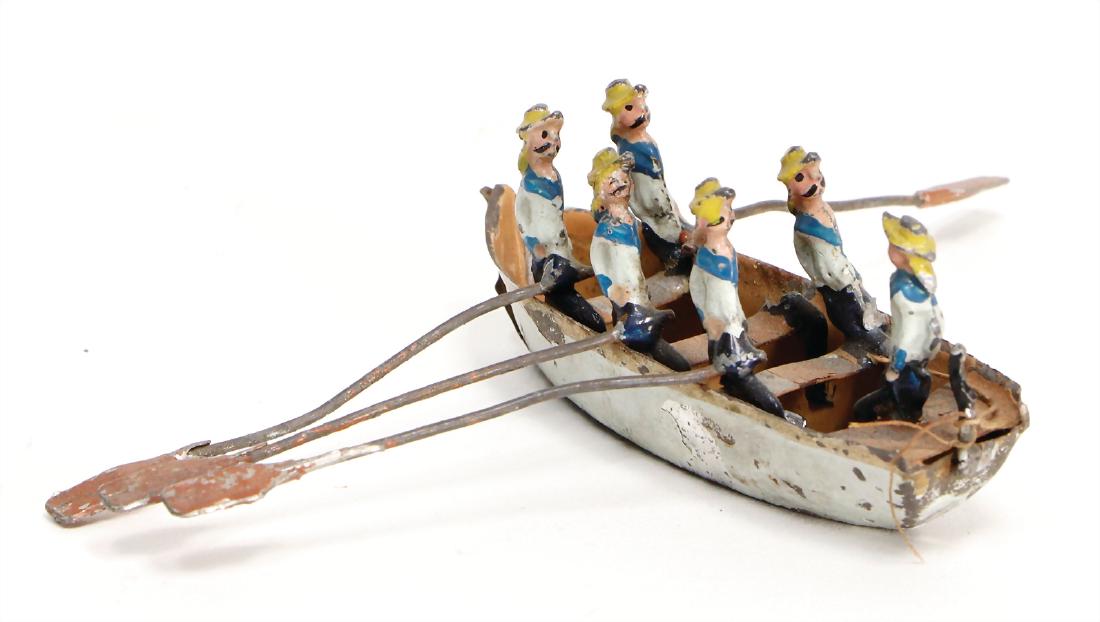 rowing boat, tin, with sheet metal hull , 5 oarsmen, 1 (1 of 1)