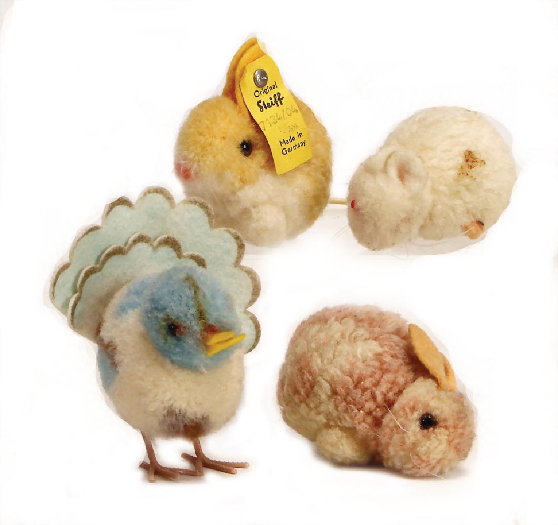 lot wool-miniatures, 1 pigeon, postwar era, 1 hare, (1 of 1)