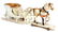 horse with sledge, c. 1890, 70 cm, horse made of wood