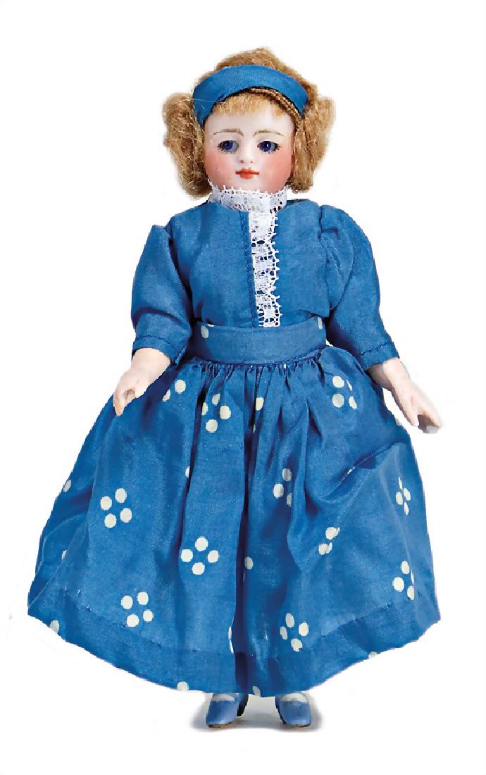 Mignonette, all-bisque doll, 16 cm, socket head, blue, (1 of 1)