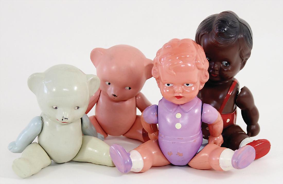 4 Teile Celluloid, 2 x Schildkröt Bärchen, gem. SiR 13 (1 of 1)