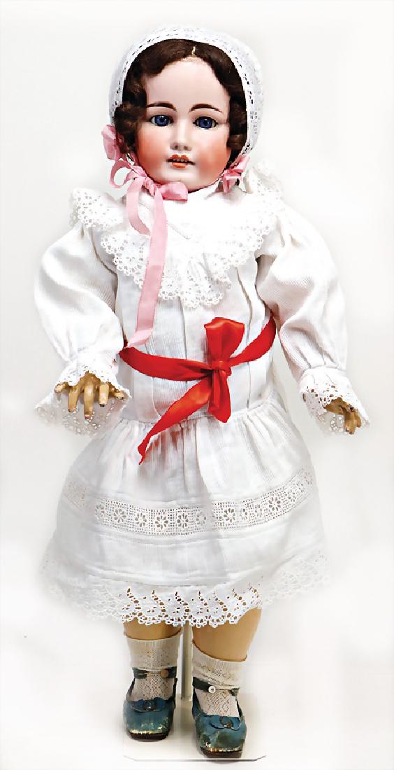 Porzellankopf-Puppe, gem. DEP 44/34, blaue Schlafaugen, (1 of 1)