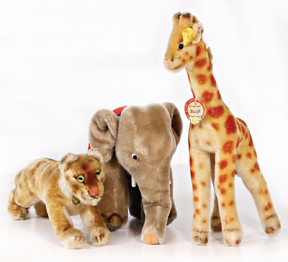 STEIFF 1x Giraffe mit Kopf, Schild und Fahne, Nr. (1 of 1)