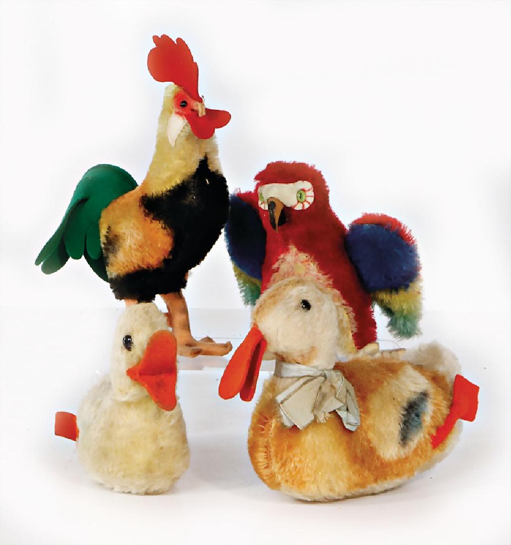 STEIFF 4 Tiere, 1x Lora, Papagei, mit Schild und Knopf, (1 of 1)