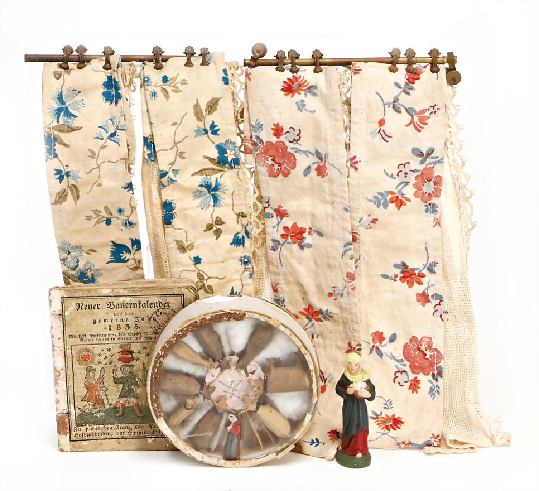 2 Gardinenstangen mit Klammern, Messing-Blech vergoldet (1 of 1)