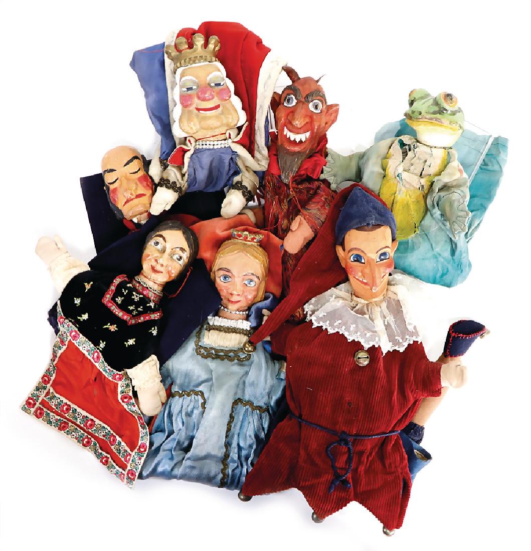 Konv. Kasperl-Puppen, Holz geschnitzt, der Froschkönig, (1 of 1)
