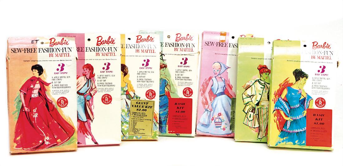 MATTEL 7 Packungen Barbie Sew-Free Fashion-Fun, orig. (1 of 1)