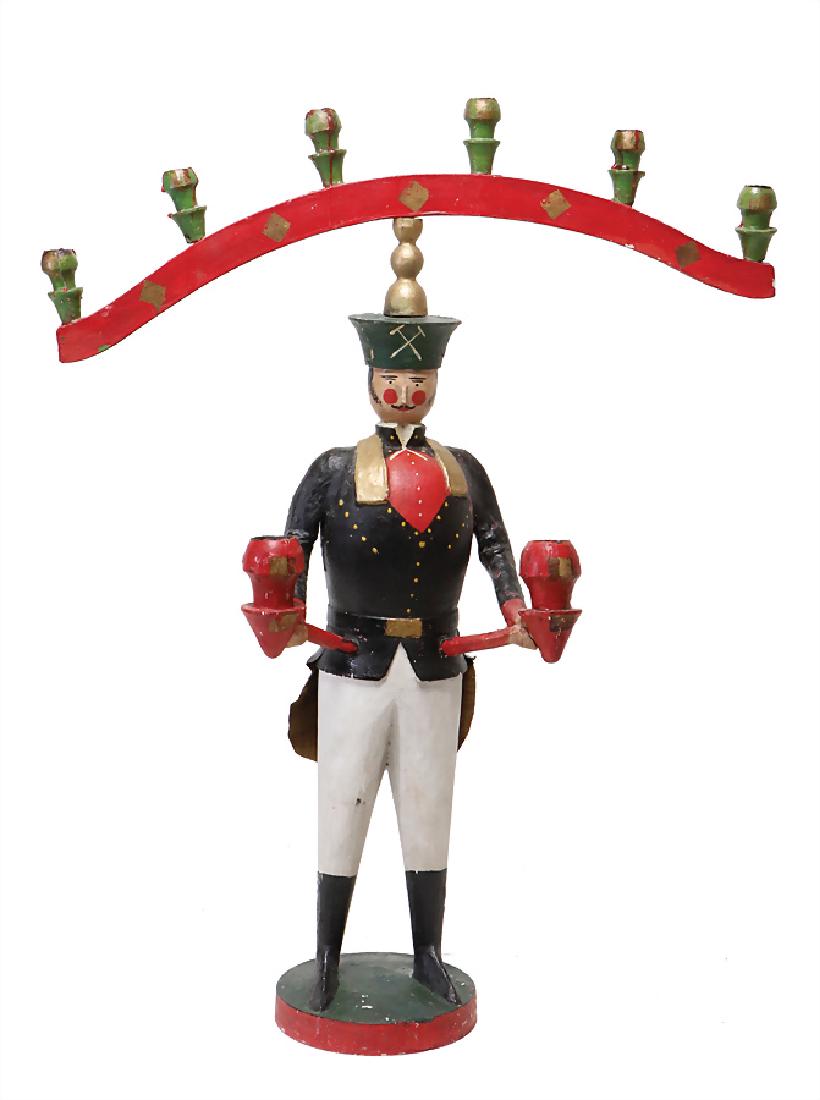 ERZGEBIRGE lamp miner, height: 57 cm, wood, colored, (1 of 1)