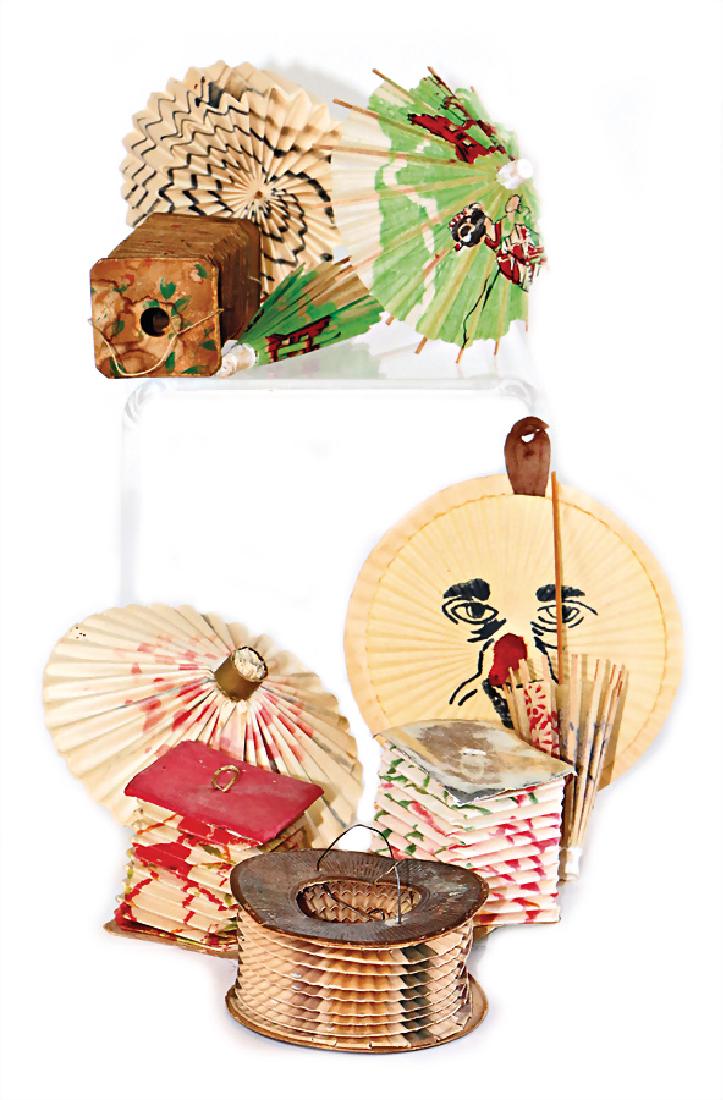 mixed lot of  dollhouse pieces, lanterns, some paper (1 of 1)