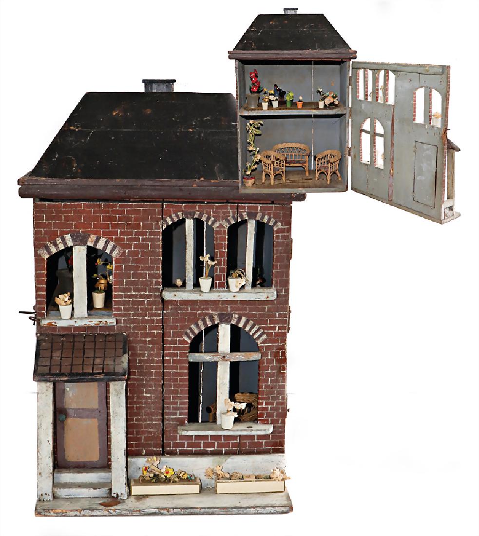 dollhouse, c. 1910, height: 52 cm, width: 31 cm, front (1 of 1)