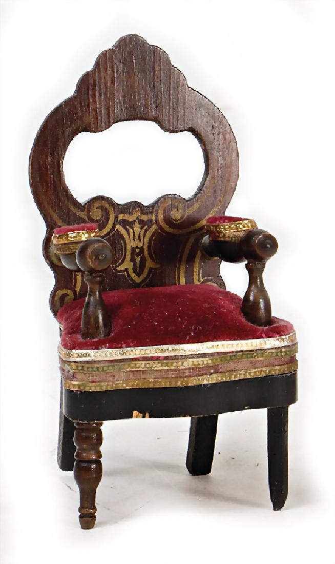 stately armchair, 11 cm, with wine-red velvet cover (1 of 1)