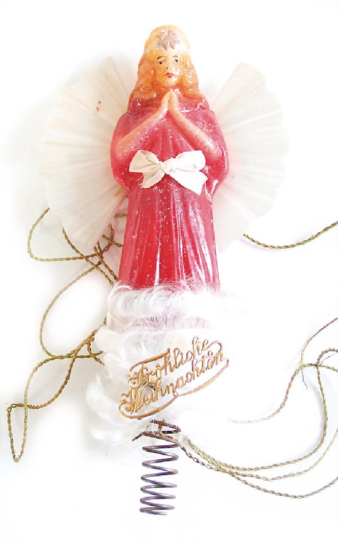 Christmastree top, frosted glass, angel, can be lit up, (1 of 1)