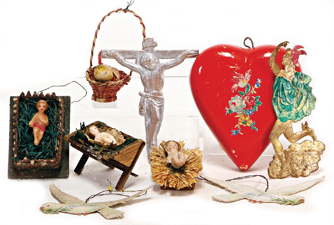 mixed lot of  Christmas tree decoration, 2 pigeons, (1 of 1)