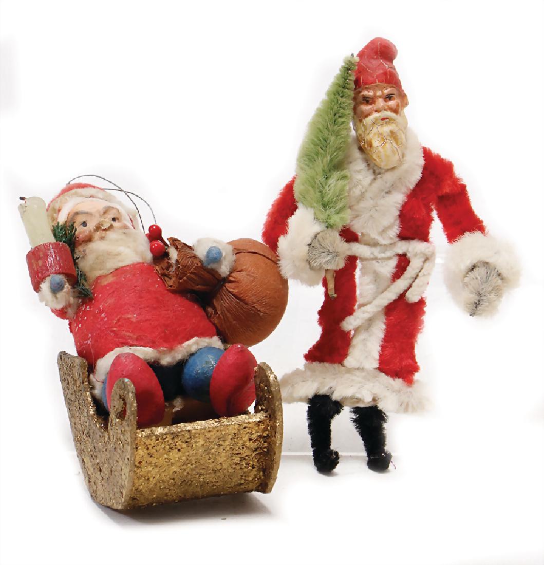 Santa Claus on sledge, cotton wool, mass face, 1 Santa (1 of 1)