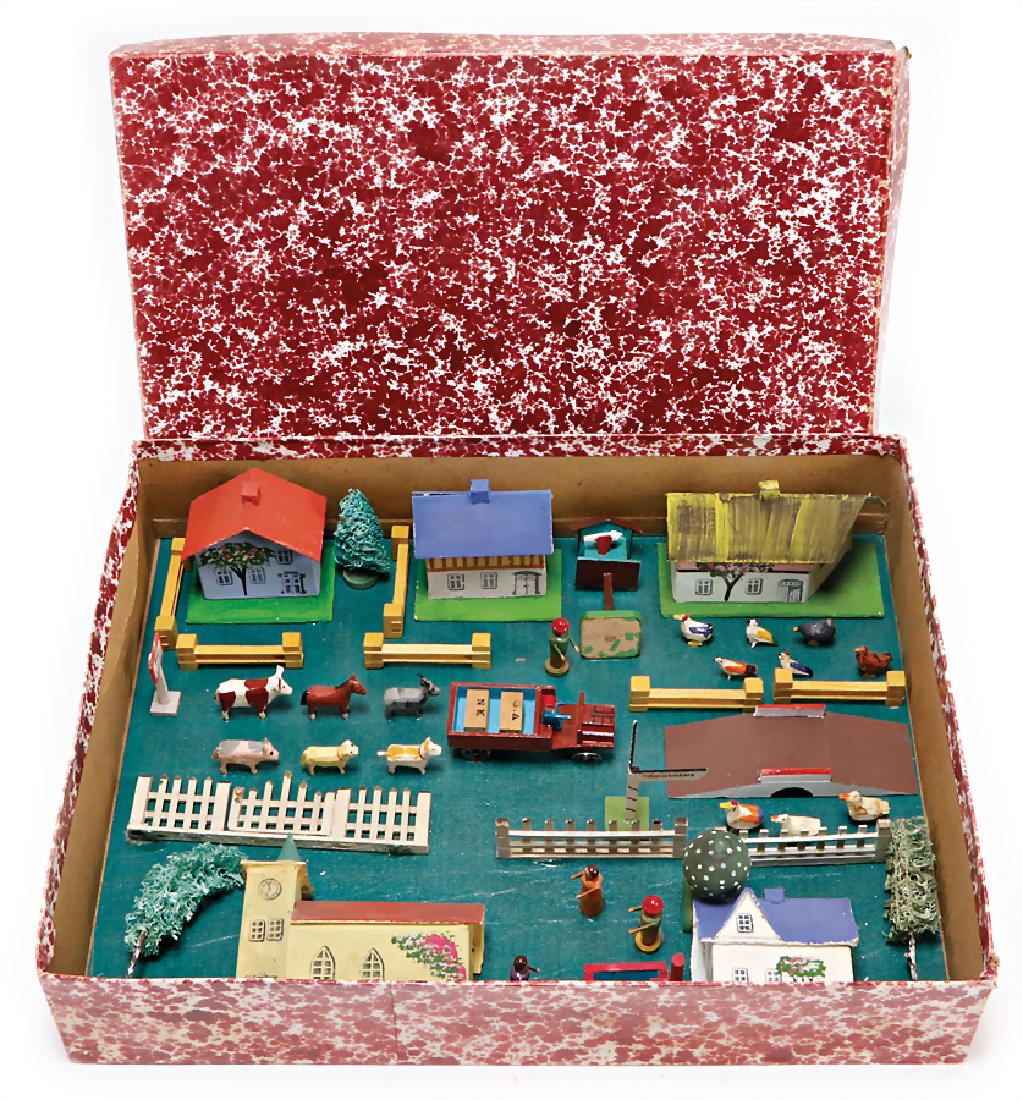 ERZGEBIRGE village, houses, vehicle, animals, figures,: ERZGEBIRGE village, houses, vehicle, animals, figures, accessories, in original box, very good condition German Description ERZGEBIRGE Dorf, Häuser, Fahrzeug, Tiere, Figuren, Zubehör, im Orig.-Kart.