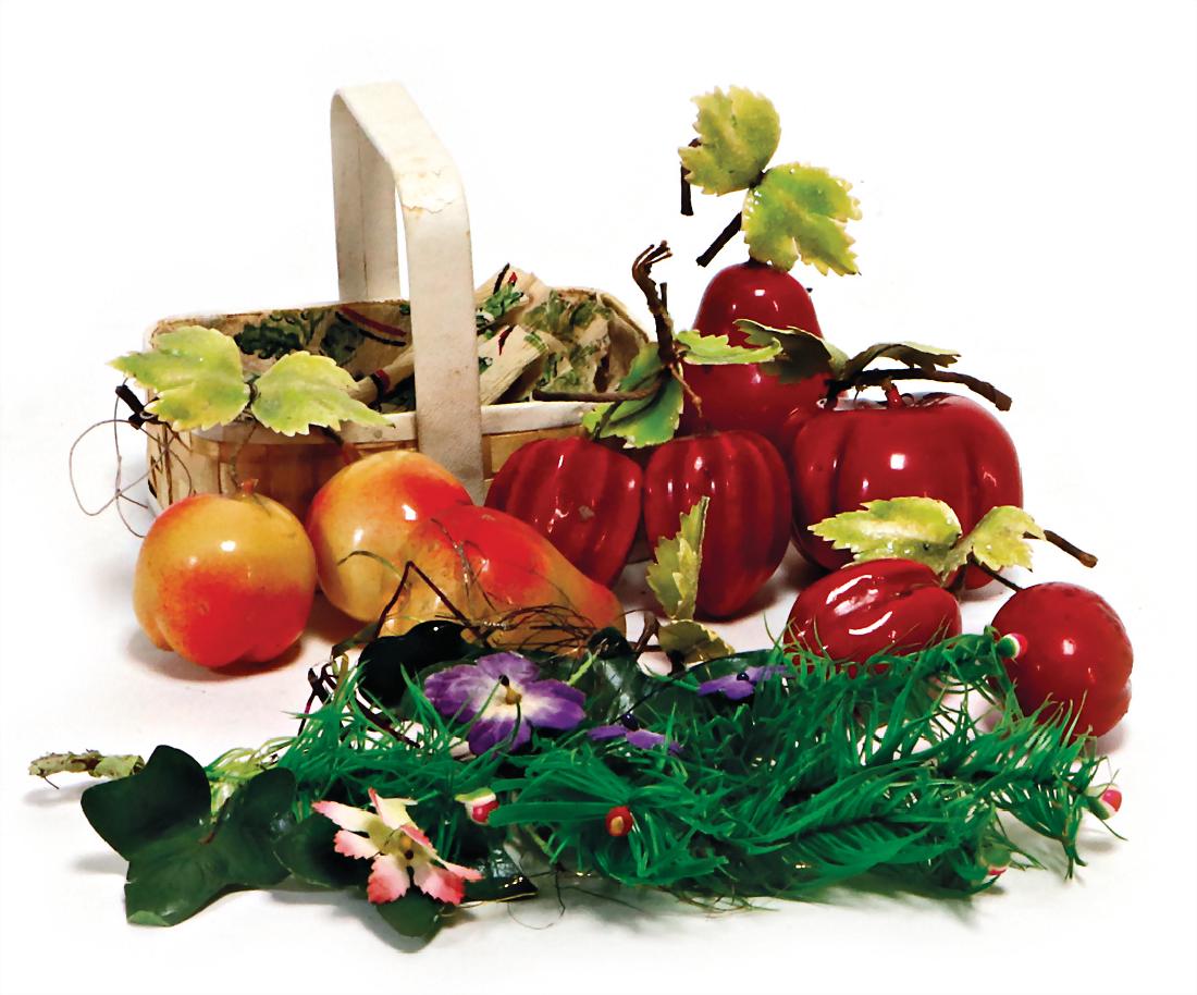 Christmas tree decoration, fruits, 6 pieces, apples, (1 of 1)