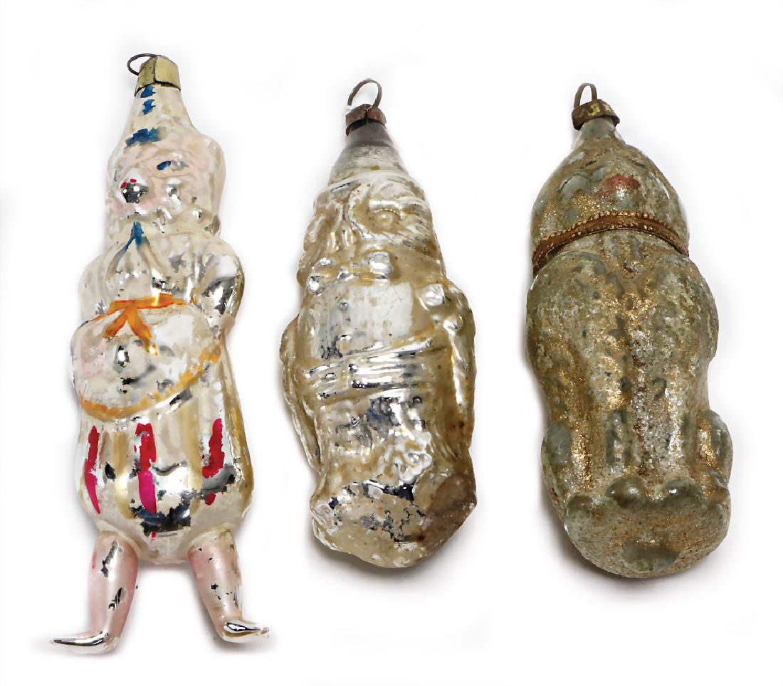 Christmas tree decoration, 3 pieces, glass, sitting (1 of 1)