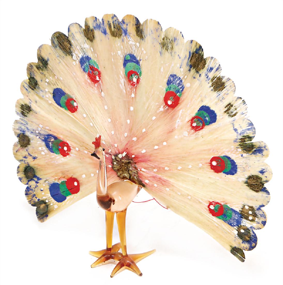 LAUSCHA Christmas tree decoration, peacock with painted (1 of 1)