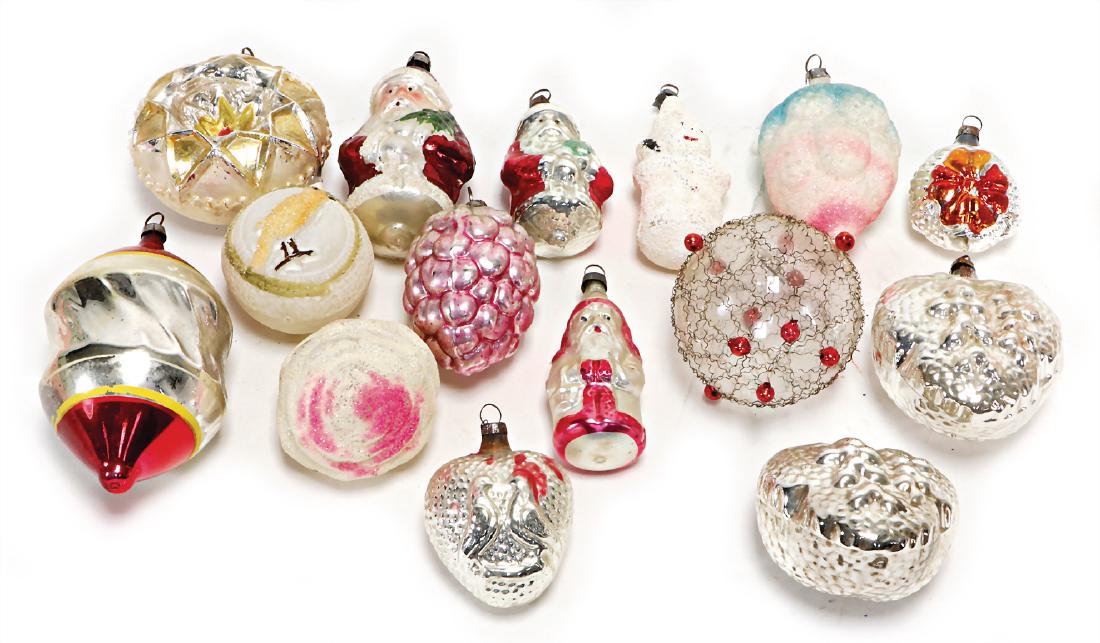 Christmas tree decoration, glass, mixed lot with 14 (1 of 1)