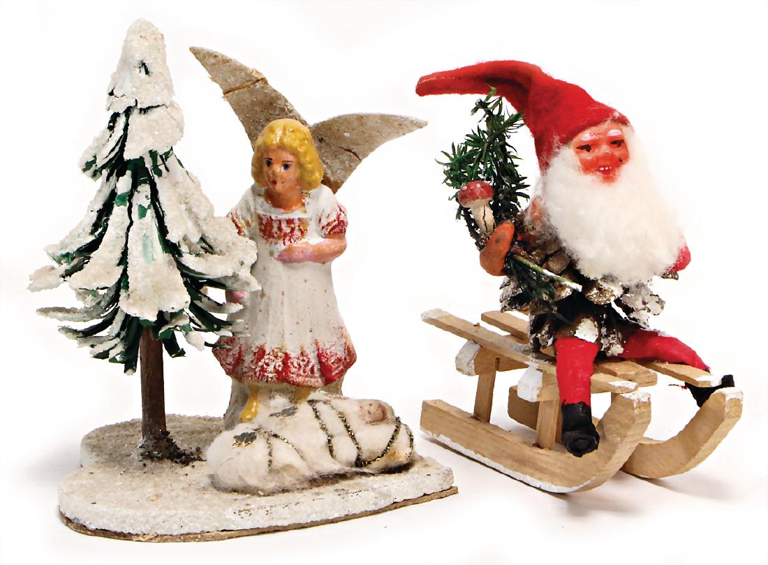 2 pieces, cone dwarf on a sledge, height: 8.5 cm, 1 (1 of 1)
