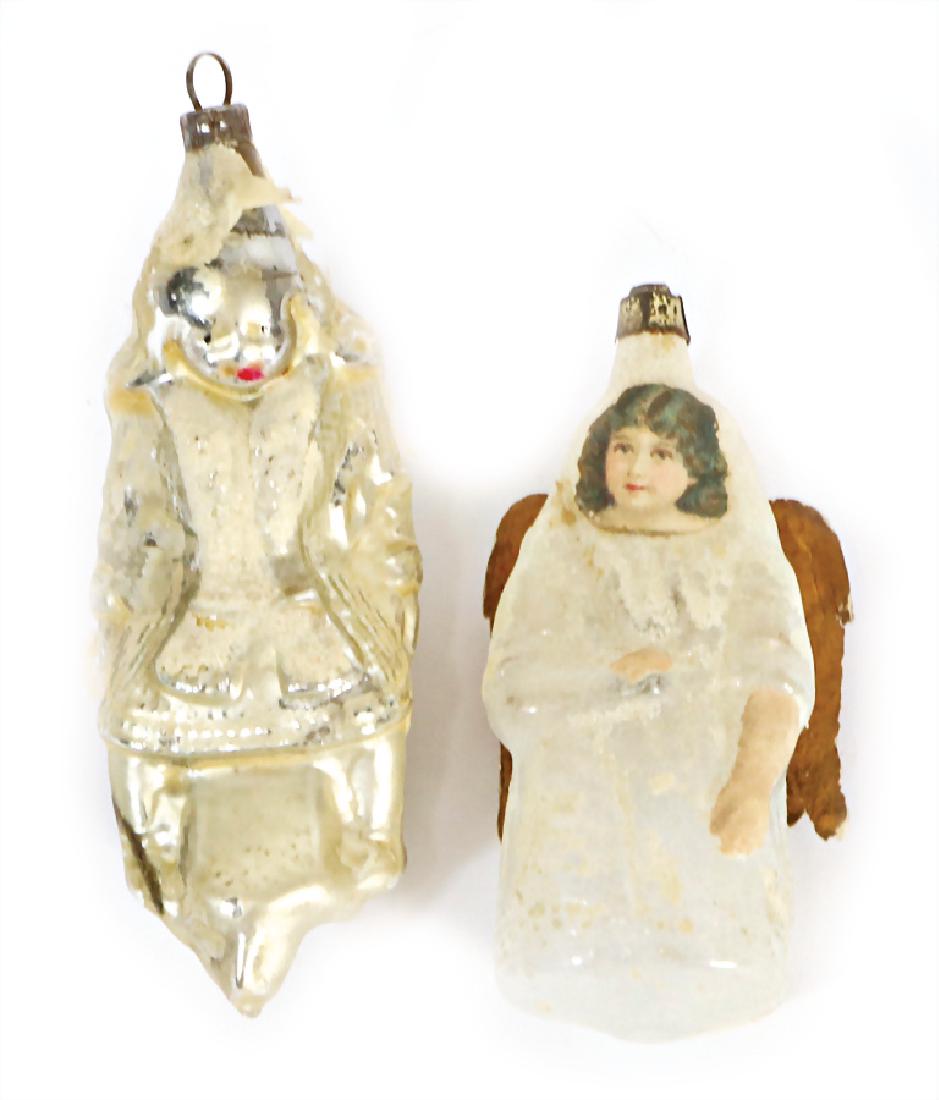 Christmas tree decoration, mirror glass ball, girl in a: Christmas tree decoration, mirror glass ball, girl in a sledge, 8 cm, with 1x angel with glimmer, 8 cm German Description Christbaumschmuck, Spiegelglaskugel, Mädchen im Schlitten, 8 cm, dazu 1x Enge