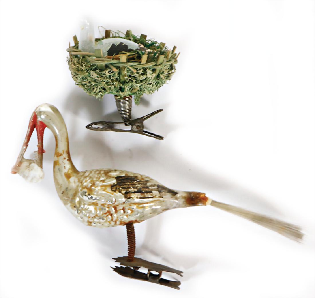 2 pieces Christmas tree decoration, 1x stork with child (1 of 1)